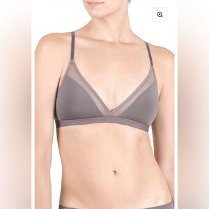 NWT Natori Sheer Mesh Trim Bralette - Gray